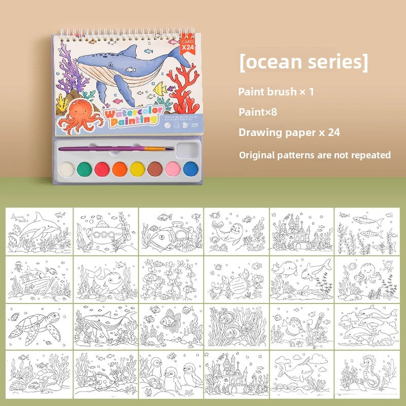 YUELU Watercolor Painting Book Kids Art Drawing Toys