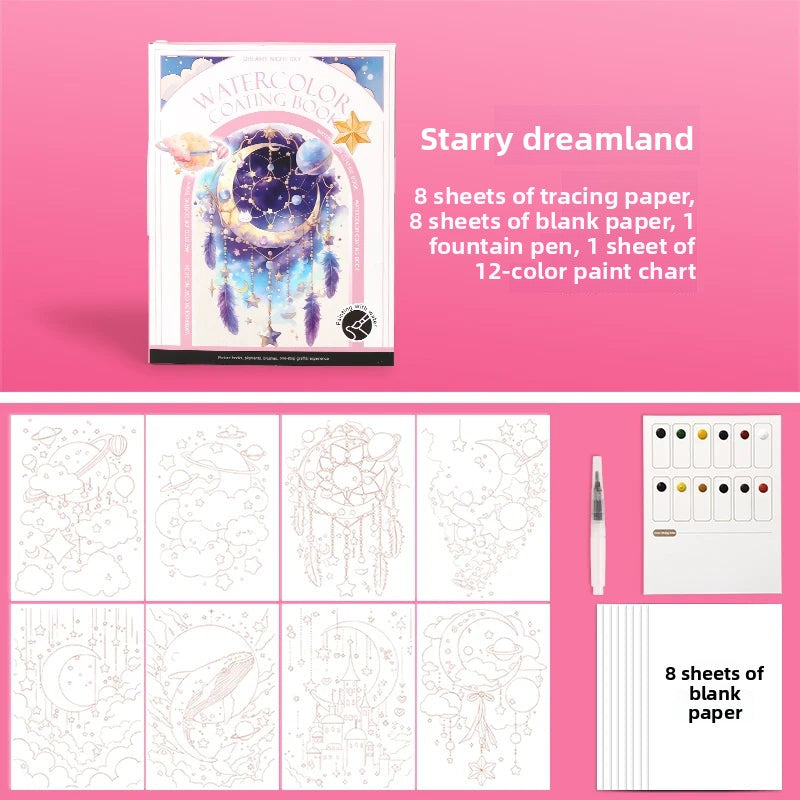 YUELU Trifold Watercolor Set Coloring books for adults