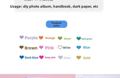 YUELU Metallic marker Water-based marker DIY handbook Color painting Black card pen 12-color graffiti pen