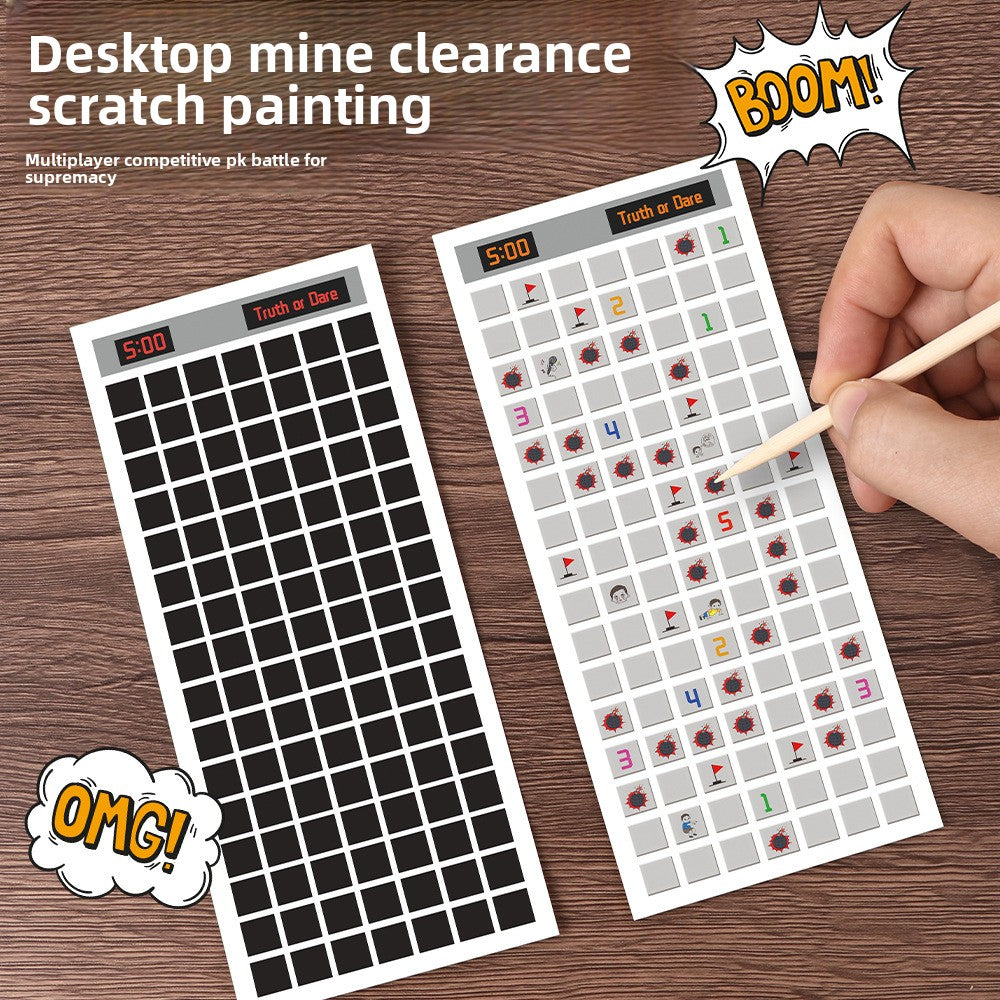 YUELU Creative Minesweeper Scratch Card Puzzle Picture Games Children's Fun Interactive Toys Fun Numbers Games