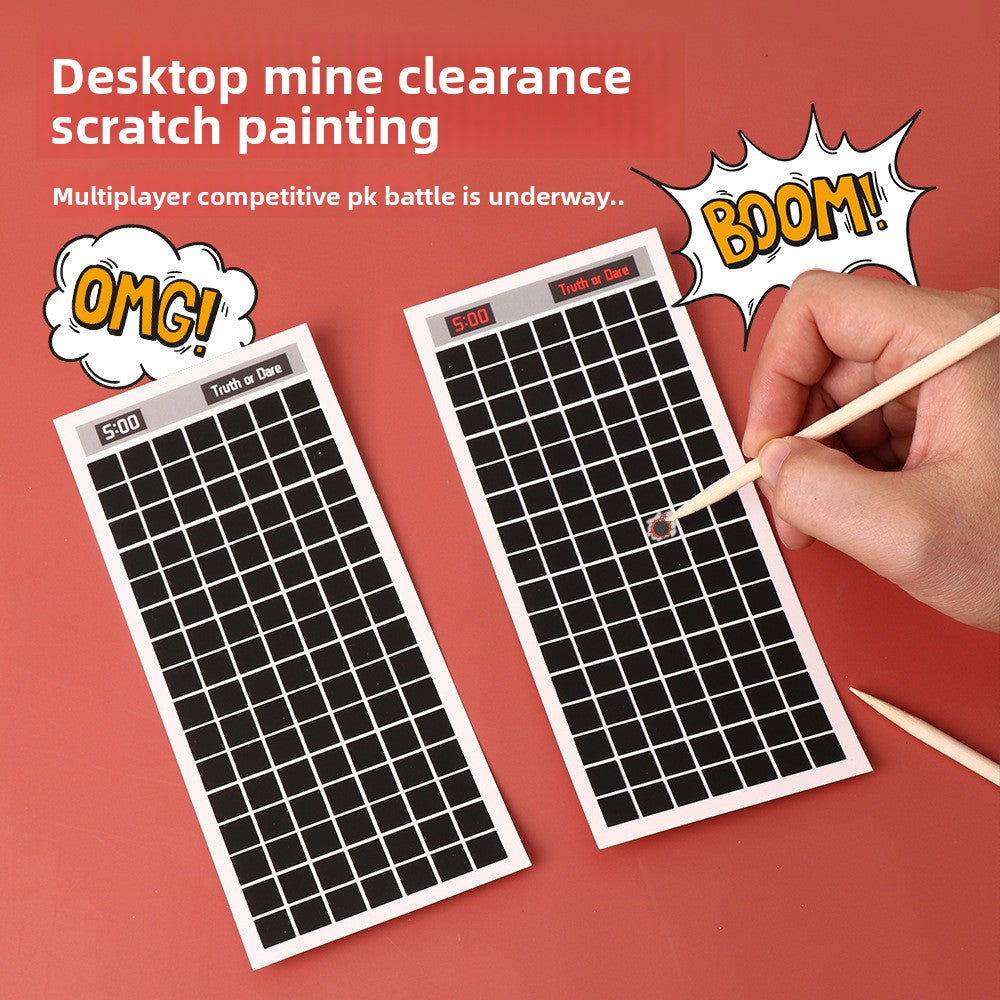 YUELU Creative Minesweeper Scratch Card Puzzle Picture Games Children's Fun Interactive Toys Fun Numbers Games