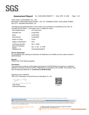 Watercolor LHAMA assessment report, cover page